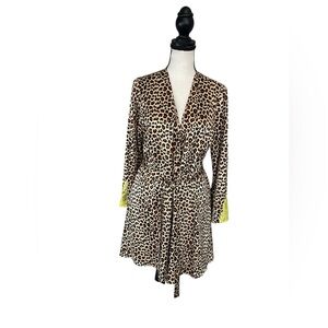 Betsey Johnson Leopard Print Wrap Kimono Robe